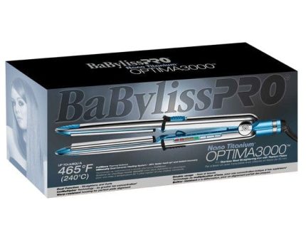 Nano Titanium Optima 3000 Stainless Steel Straightening 1 Flat Iron with Titanium Plates