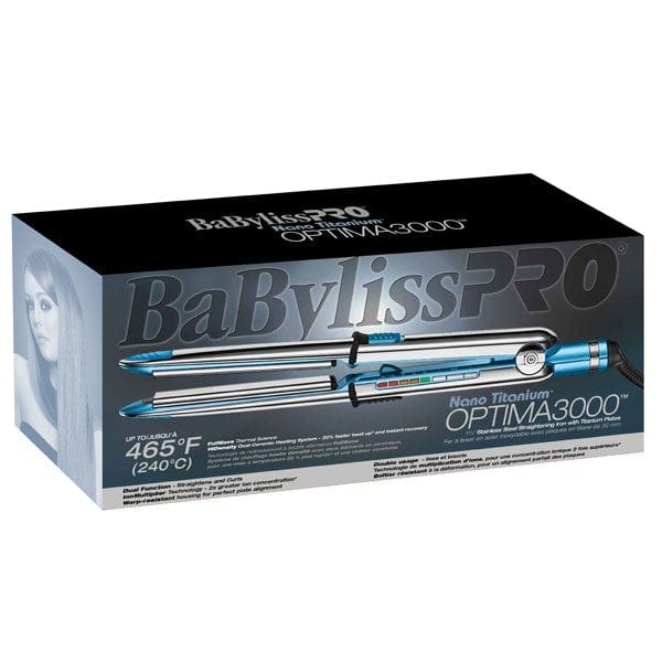 Nano Titanium Optima 3000 Stainless Steel Straightening 1 Flat Iron with Titanium Plates
